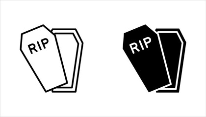 Coffin icon set. halloween concept, vector illustration on white background