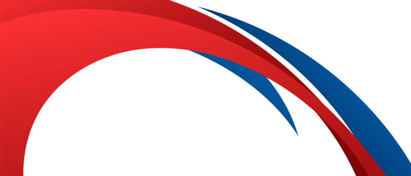 Dynamic abstract red and blue line arc background with white space for banners and cards.