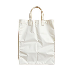 Simple White Shopping Bag with Wrinkles and Handles for Retail Use