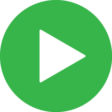 Play Button Icon &ndash; Green Play Symbol Flat Vector Illustration on White Background