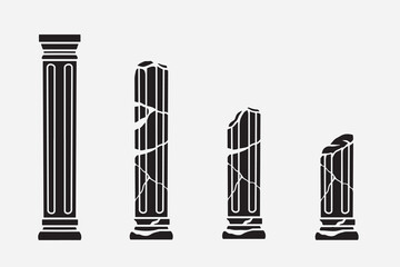 set of pillar good for icon, symbol, logo, element design, silhouette design, etc