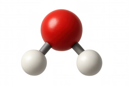 H2o molecular model representing chemistry, science, and education concept on a transparent background - Powered by Adobe