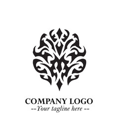 Brain Muscular Logo Symbol Black on White Background in Bold Creative Vector Design for Smart Strength