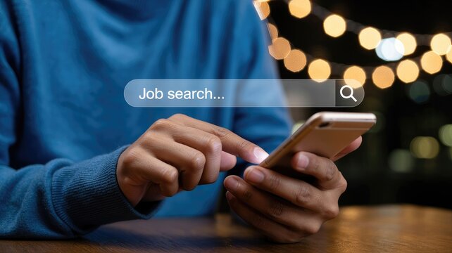 Searching for new career opportunities online with a mobile device, find your dream job today with our curated list of employers and open positions