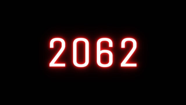 Happy new year 2062 illustration background. Neon Happy New Year text.
