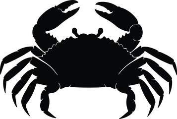 Illustrator Vector Silhouette of a crab in simple black design