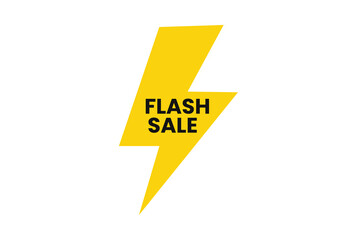 Yellow flash sale icon isolated on transparent background for promotion and discount