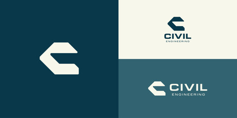 Letter C logo design for civil engineering or construction company