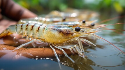 A close-up image of a handful of large, translucent, freshly harvested produce, highlighting texture and freshness.