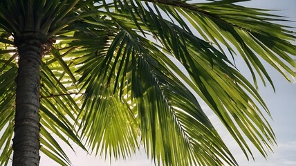 Fototapeta premium palm tree on blue sky