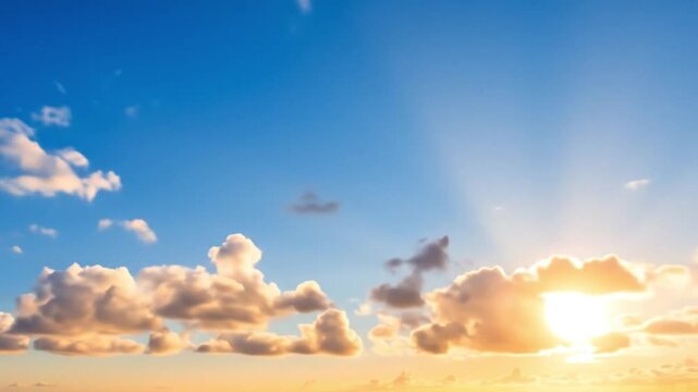 Simple Sunlit Sky A serene background with clouds, showcasing natural beauty and light
