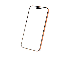 Modern smartphone mockup with blank screen isolated on trasparent PNG.