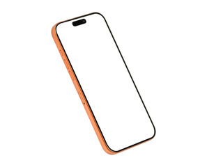 Modern smartphone mockup with blank screen isolated on trasparent PNG.