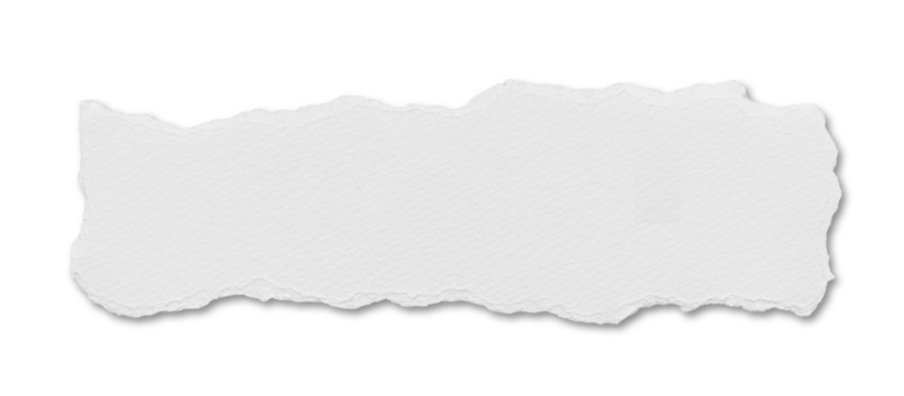 Torn peace of paper on background.  ripped white paper sheets png isolated on transparent background.