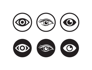 Eye vector icon set, private crossed eye sign, Eyesight symbol, Simple eye collection, Vector illustration EPS 10.