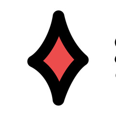 Red Diamond Shape with Thick Black Outline on a Transparent Background Icon