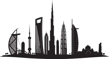 Dubai City Skyline Vector silhouette © AB Basir