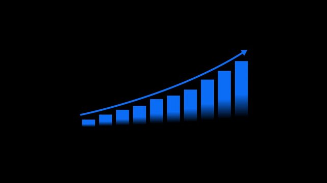 Business growth concept in allusive graph chart showing marketing sales profit increasing to future target . Excellent financial status of corporate business rise up . 4k vedeo