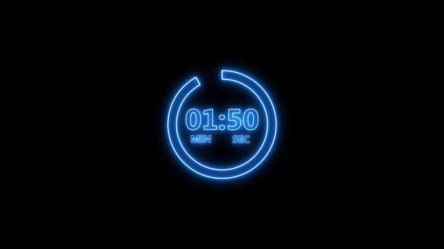 2-minute countdown timer with clean, modern animation style showing numbers decreasing from 2:00 to 0:00. Perfect for intros, events, or video transitions.