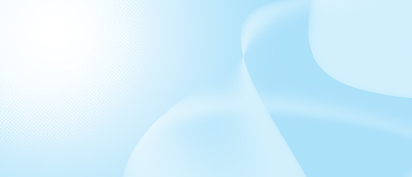 Abstract smooth and modern background characterized by soft, ethereal feel. Design features blend of light sky blue and white with gentle flowing curves and gradients soft fabric or liquid waves