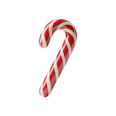 A sweet candy cane with red and white striped in png format on transparent background