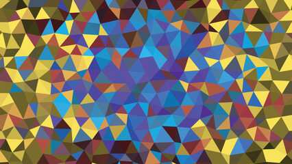 Abstract Geometric Mosaic Background With Blue And Yellow Triangular Shapes Seamless Polygonal Design