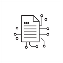 Digital document connected to network nodes data flow and technology
