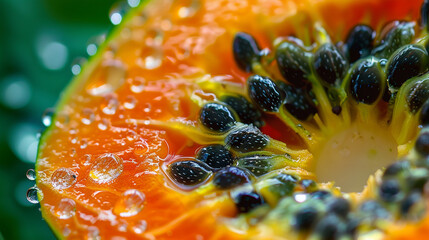 magical fruits with dewy droplets conveys health, nutrition, and natural beauty