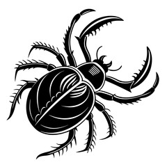 Stylized white spider silhouette on a black background