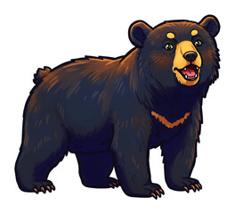愛らしいクマのイラスト画像 黒い毛並みが特徴的 優しい表情で可愛らしさを表現