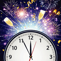 Festive New Years Eve Countdown Celebration with Champagne.