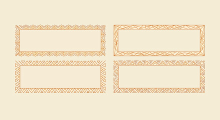 Ornate Rectangular Frames with Intricate Golden Decorative Borders.