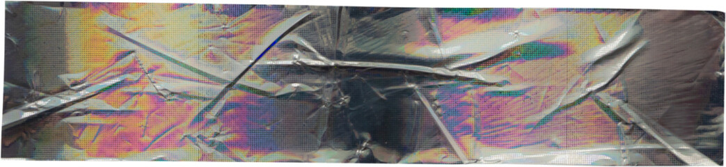 Adhesive holographic foil tape isolated on white background