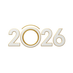 Elegant golden and white 2026 new year design