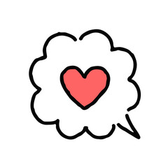 嬉しい（ハート）・手描き・白地ふきだし