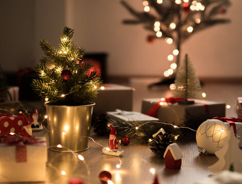 Christmas decorations are beautifully arranged to welcome christmas.