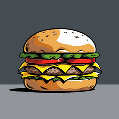 realistic and detailed burger vector illustration
