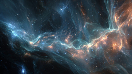 Photorealistic Deep Space and Colorful Galaxy, Generative AI
