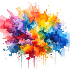 Fototapeta premium An abstract colorful watercolor background splash pattern on paper with grunge texture for artistic design and illustration