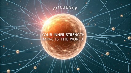 Glowing orb radiating connections showing inner strength impacting the world