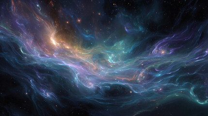 Photorealistic Deep Space and Colorful Galaxy, Generative AI
