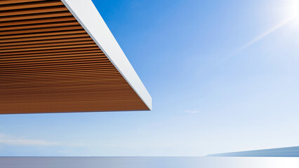 3D rendering of minimalist architectural style car background