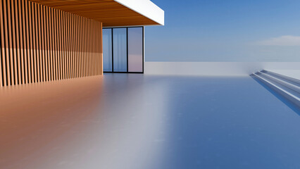 3D rendering of minimalist architectural style car background