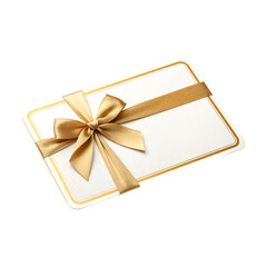 Elegant Golden Gift Card with Bow - Luxury Voucher Illustration