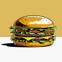 realistic and detailed burger vector illustration