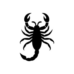 Silhouette of a scorpion on transparent background