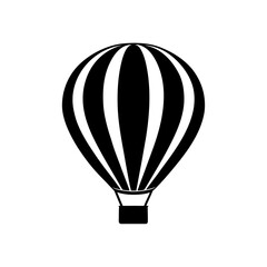 Naklejka premium Balloon striped black art on transparent background silhouette