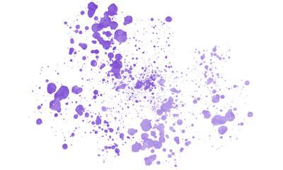 Abstract Purple Vebrant Paint Splatter Watercolor Texture PNG on Transparent Background