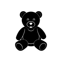 Silhouette of teddy bear on transparent background