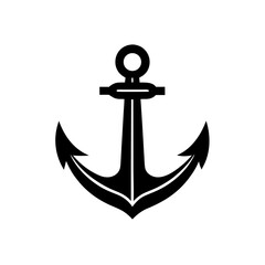 Silhouette of an anchor on transparent background